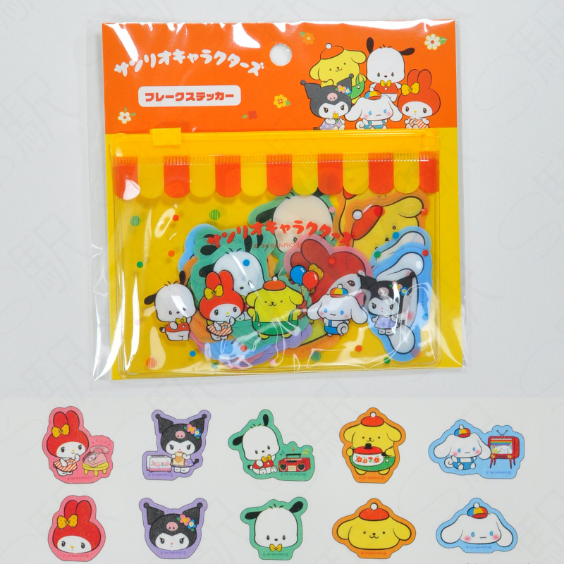 Sanrio x THANK YOU MART Sanrio Flake Stickers with Zipper Case - Sanrio Characters Sanrio x THANK YOU MART Sanrio Flake Stickers with Zipper Case - Sanrio Characters